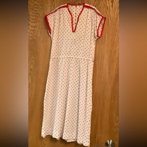 Vintage red polka-dot lightweight cotton dress- PS